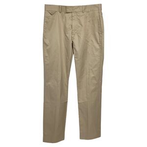 Louis Vuitton  Logo Buckle Slim-Fit Trousers in Brown Cotton
